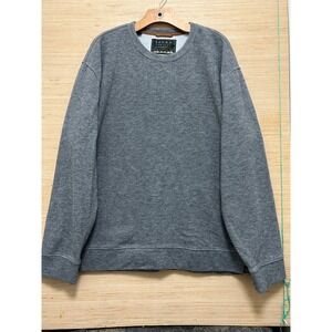 Jachs NY Mens XXL Heather Grey Textured Fleece Lined Crewneck Sweatshirt